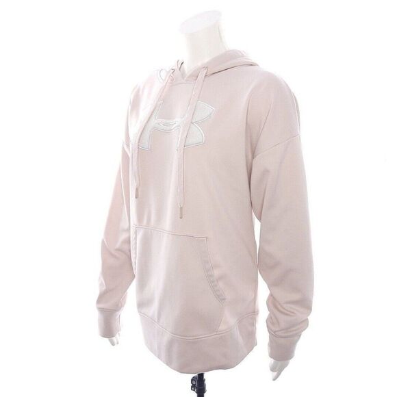 Under Armour Pullover Fleece Hooded Sweater Kangaroo Pockets Medium Loose Fit - Picture 3 of 8